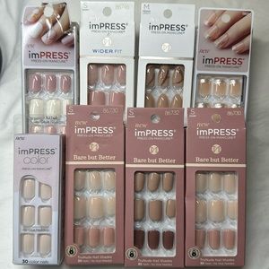 Kiss Impress Bare Lot of 8 nail sets